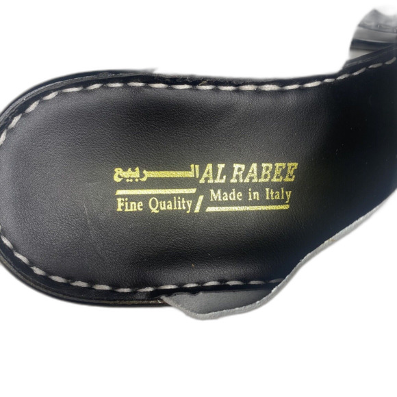 Italian Leather Handmade Sandals Men's Size 10 US Slip-On White Al Rabee - Picture 6 of 9